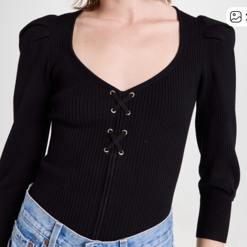Ba&sh sweater with lace up detail